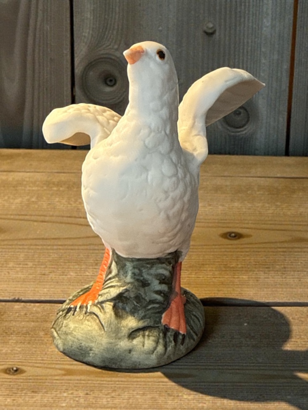 Vintage bisque porcelain white dove bird